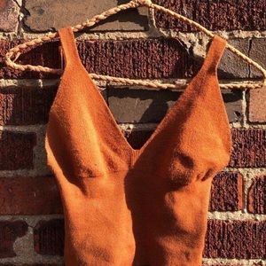 Orange knit crop top